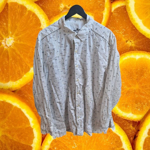 Tommy Bahama XL White Embroidered Button Down Shirt Long Sleeve Mens - Picture 1 of 8